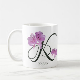 Taza De Café Personalizable Karen nombre bonito chica floral ro