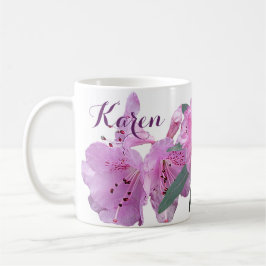 Taza De Café Personalizable Karen nombre bonito primavera rosa 
