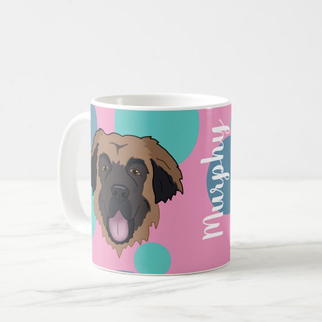 Taza De Café Personalizable Leonberger (Anverso izquierdo)