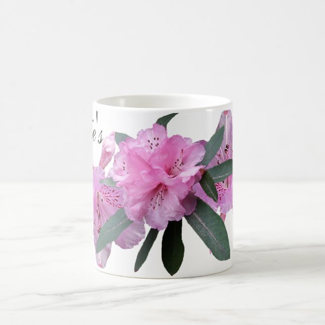 Taza De Café Personalizable Lizzie nombre flores rosas persona  (Centro)