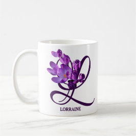 Taza De Café Personalizable Lorena nombre bonito croco púrpura