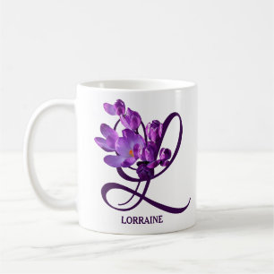 Taza De Café Personalizable Lorena nombre bonito croco púrpura