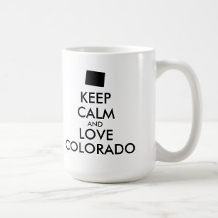 TAZA DE CAFÉ PERSONALIZABLE MANTENER CALMA Y AMAR A COLORADO