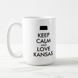Taza De Café Personalizable MANTENER CALMA Y AMAR A KANSAS