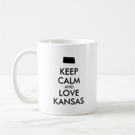 Taza De Café Personalizable MANTENER CALMA Y AMAR A KANSAS