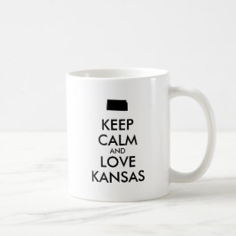 Taza De Café Personalizable MANTENER CALMA Y AMAR A KANSAS