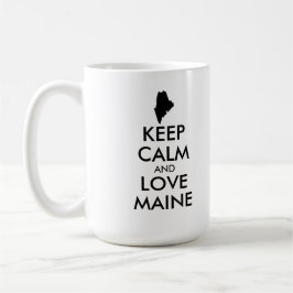 TAZA DE CAFÉ PERSONALIZABLE MANTENER CALMA Y AMAR A MAINE