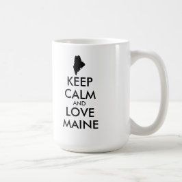 TAZA DE CAFÉ PERSONALIZABLE MANTENER CALMA Y AMAR A MAINE