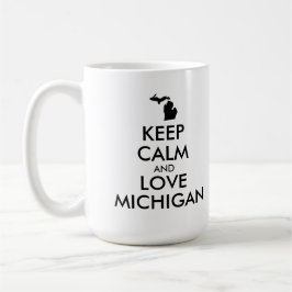 Taza De Café Personalizable MANTENER CALMA Y AMAR A MICHIGAN
