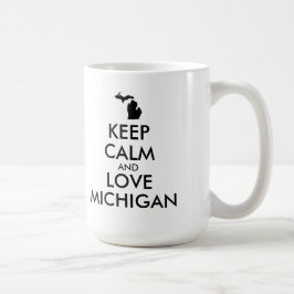 Taza De Café Personalizable MANTENER CALMA Y AMAR A MICHIGAN