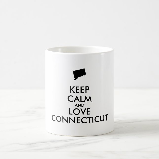 Taza De Café Personalizable MANTENER CALMA Y AMAR CONECTICUADO (Centro)
