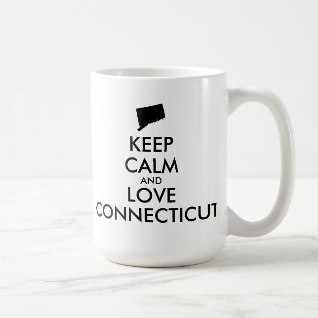 Taza De Café Personalizable MANTENER CALMA Y AMAR CONECTICUADO (Derecha)
