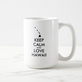 Taza De Café Personalizable MANTENER LA CALMA Y AMAR A HAWAII