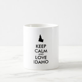 Taza De Café Personalizable MANTENER LA CALMA Y AMAR A IDAHO