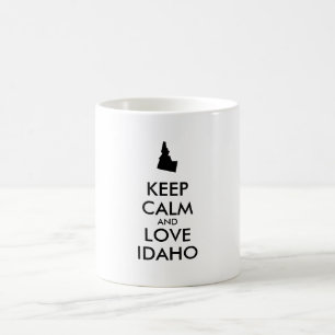 Taza De Café Personalizable MANTENER LA CALMA Y AMAR A IDAHO
