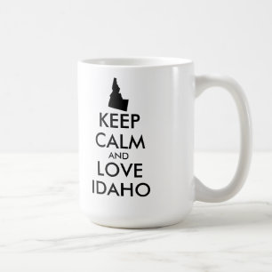 Taza De Café Personalizable MANTENER LA CALMA Y AMAR A IDAHO