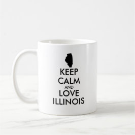 Taza De Café Personalizable MANTENER LA CALMA Y AMAR A ILLINOIS