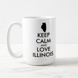 Taza De Café Personalizable MANTENER LA CALMA Y AMAR A ILLINOIS