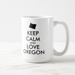 Taza De Café Personalizable MANTENER LA CALMA Y AMAR A OREGON