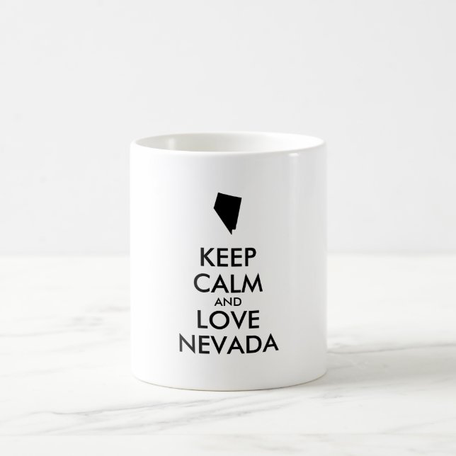 Taza De Café Personalizable MANTENER LA CALMA Y AMAR NEVADA (Centro)