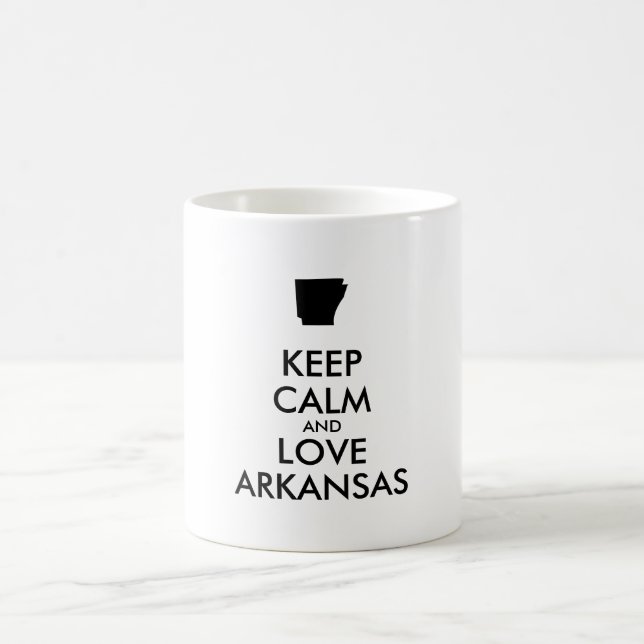 Taza De Café Personalizable MANTENGA CALMA Y AME A ARKANSAS (Centro)