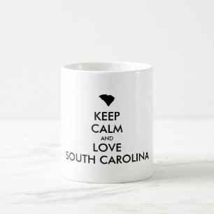 TAZA DE CAFÉ PERSONALIZABLE MANTENGA LA CALMA Y AME A CAROLINA