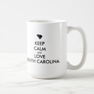 TAZA DE CAFÉ PERSONALIZABLE MANTENGA LA CALMA Y AME A CAROLINA