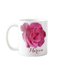 Personalizable Marion nombre flores rosadas boho