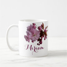 Personalizable Miriam nombre flores rosadas boho