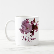 Personalizable Miriam nombre flores rosadas boho