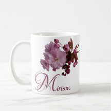 Personalizable Miriam nombre flores rosadas boho C