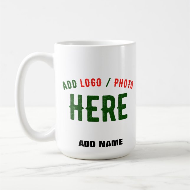 TAZA DE CAFÉ PERSONALIZABLE MODERNO ESTILO BLANCO VERIFICADO MA (Izquierda)