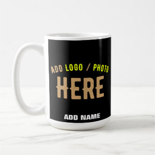 TAZA DE CAFÉ PERSONALIZABLE MODERNO ESTILO NEGRO VERIFICADO MAR