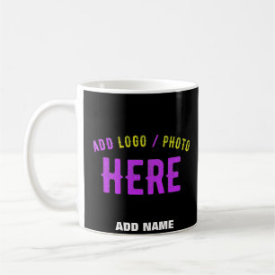 TAZA DE CAFÉ PERSONALIZABLE MODERNO ESTILO NEGRO VERIFICADO MAR