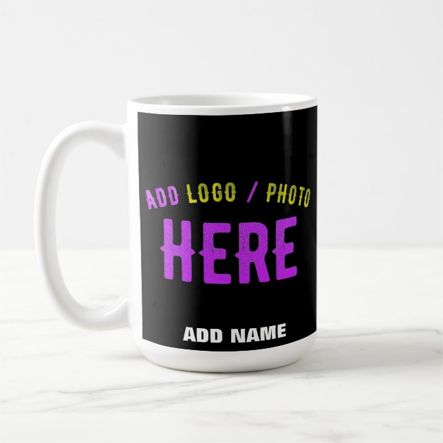 TAZA DE CAFÉ PERSONALIZABLE MODERNO ESTILO NEGRO VERIFICADO MAR (Izquierda)