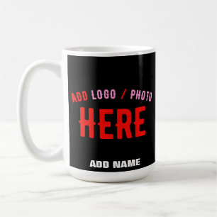 TAZA DE CAFÉ PERSONALIZABLE MODERNO ESTILO NEGRO VERIFICADO MAR