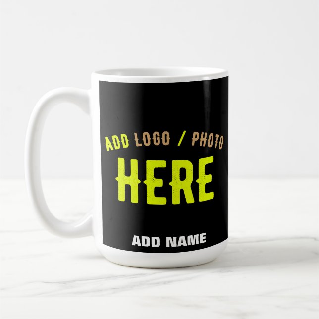 TAZA DE CAFÉ PERSONALIZABLE MODERNO ESTILO NEGRO VERIFICADO MAR (Izquierda)