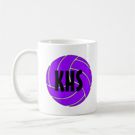 Taza De Café Personalizable Morado Voleibol Café Mug