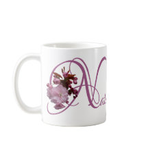 Personalizable Natalie nombre rosado cerezo flor b