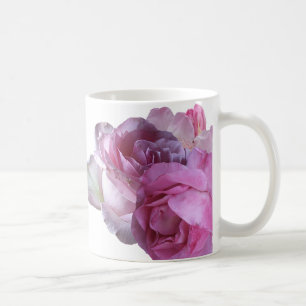 Taza De Café Personalizable Natalie nombre rosado flores boho