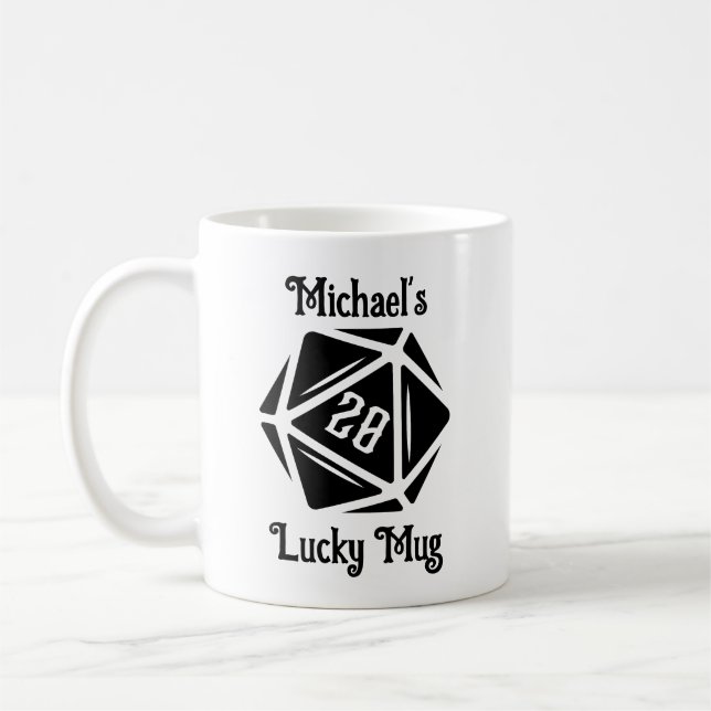 Taza De Café Personalizable Natural 20 Lucky (Izquierda)