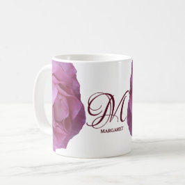 Taza De Café Personalizable nombre Margaret bonito rosas rosas 