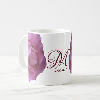 Taza De Café Personalizable nombre Margaret bonito rosas rosas