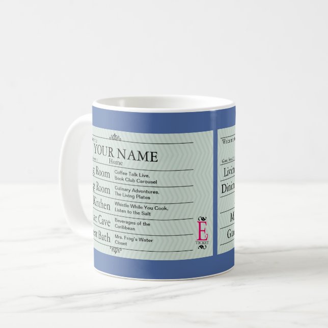Taza De Café Personalizable nostálgico del E-Boleto (Anverso izquierdo)