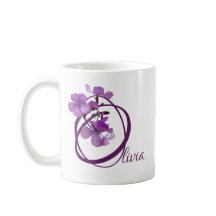 Personalizable Olivia nombre bonito morado floral 