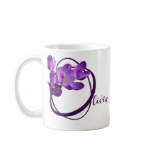Personalizable Olivia nombre morado crocus floral