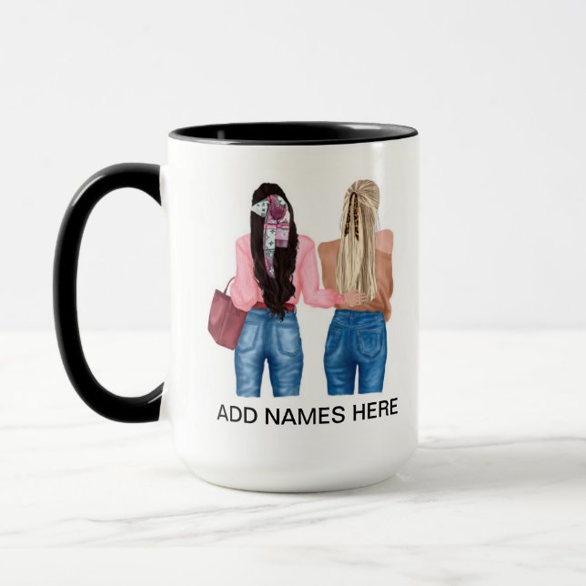 Taza de café personalizable para mejores amigos (Izquierda)