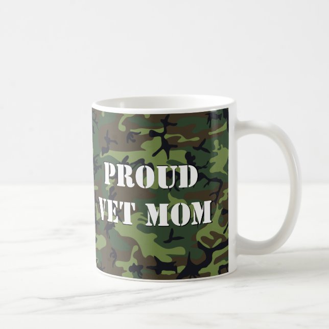 Taza De Café Personalizable Patrón de Camuflaje Verde Forestal  (Derecha)