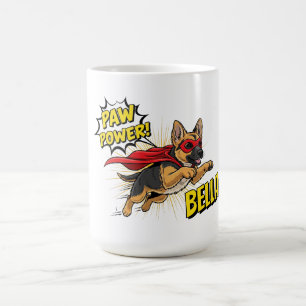 Taza De Café Personalizable Paw Power German Shepherd