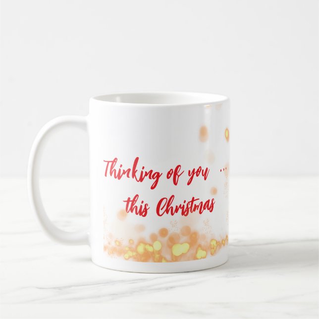 Taza De Café 🎨 Personalizable "Pensando en ti esta Navidad" (Izquierda)